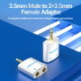 Vention BDBW0 Adaptador Audio Jack 3.5mm Splitter, Macho a 2x Hembra, Blanco